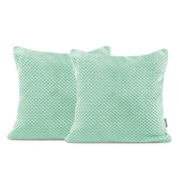 Set 2 fețe de pernă decorative din microfibră DecoKing Henry, 45 x 45 cm, verde mentă