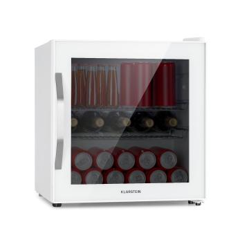 Klarstein Beersafe L Quartz, frigider, 47 litri, 2 rafturi, ușă panoramică din sticlă, albă