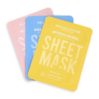 Revolution Skincare Set de măști de față pentru pielea problematică Biodegradable (Blemish Prone Skin Sheet Mask)
