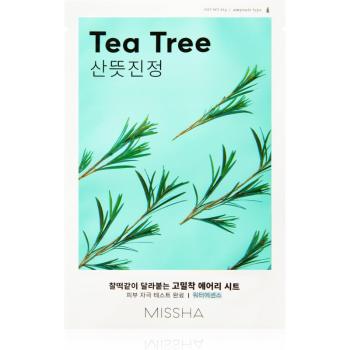 Missha Airy Fit Tea Tree masca de celule cu efect de curatare si reimprospatare pentru piele sensibilă 19 g