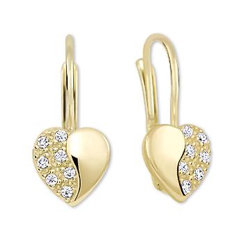 Brilio Cercei de aur în formă de inimă cu cristale 239 001 00880