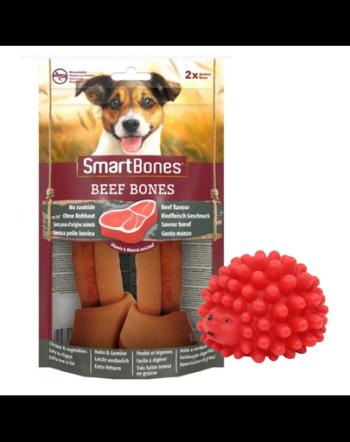 SMART BONES Medium recompense caini talie medie, carne de vita x 2 + minge GRATIS