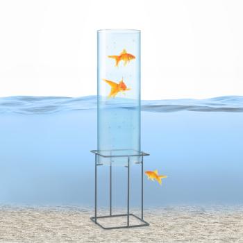 Blumfeldt Skydive 60, observator de pești, 60 cm, Ø 20 cm, acrilic, metal, transparent