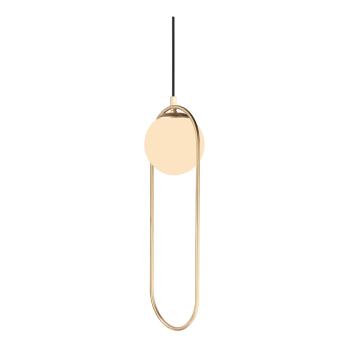 Lustră aurie cu abajur din sticlă ø 20 cm Arch – Squid Lighting