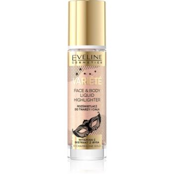 Eveline Cosmetics Variété iluminator lichid pentru fata si corp culoare 01 Champagne Gold 30 ml