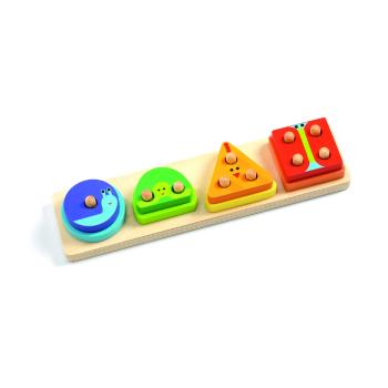Puzzle din lemn pentru copii cu suport Djeco Quatro