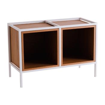 Bibliotecă albă cu aspect de stejar 88x60 cm Skap - CustomForm