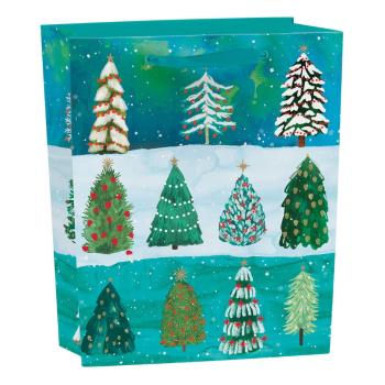 Pungă de cadouri 25x10 cm  cu model de Crăciun Wild Winter Forest – Roger la Borde