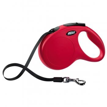 FLEXI Classic M Cord, lesă retractabilă câini, 25kg, bandă, 5m, roșu