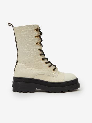 Scotch & Soda Aubri Mid Boot Off Wht Croco Ghete pe gleznă Alb