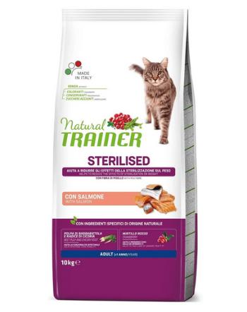 TRAINER Natural Cat Sterilised Adult somon 10kg hrana pentru pisici sterilizate