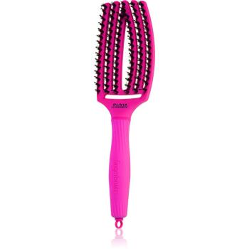 Olivia Garden Fingerbrush ThinkPink perie de tip paletă cu peri de nailon și de mistreț Neon Violet 1 buc