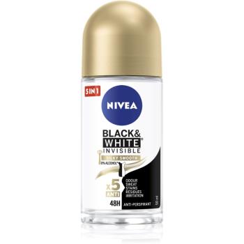 Nivea Invisible Black & White Silky Smooth deodorant roll-on antiperspirant fară alcool 50 ml
