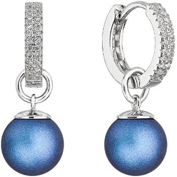 Evolution Group Cercei din argint cu perle sintetice albastre și zirconii 31298.3