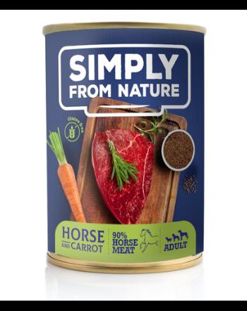 SIMPLY FROM NATURE pachet conserve caini 6 x 400 g carne cal si morcov + snack GRATIS