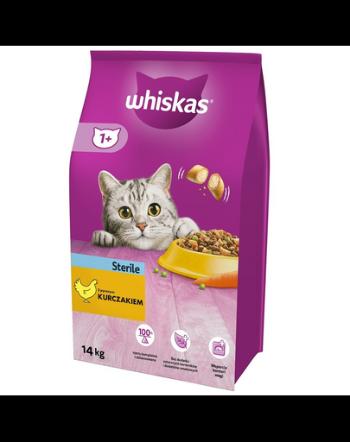 WHISKAS Sterile Adult hrana uscata pentru pisici sterilizate, cu pui 14 kg