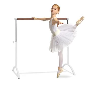 KLARFIT Bar Lerina, bară pentru balet, poziție liberă, 110 x 113 cm 38 mm Ø,albă