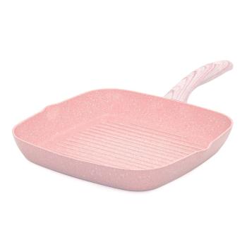 Tigaie grill Bisetti Stonerose, 28 x 28 cm, roz