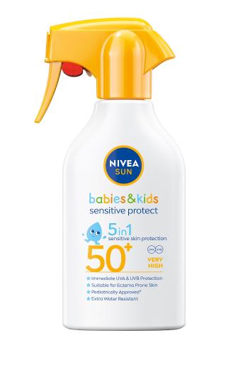 Nivea Spray de protecție solară pentru copii cu pompiță SPF 50+ Sun Kids Bulldog Sensitive 270 ml