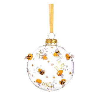 Ornament de Crăciun din sticlă Bees & Flowers – Sass & Belle