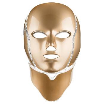 Palsar 7 Mască LED de tratament pentru față si gât aurie (LED Mask + Neck 7 Colors  Gold)