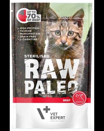 VETEXPERT RAW PALEO Cat Sterilised cu vită 100 g
