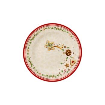 Farfurie din porțelan bej cu motiv de Crăciun Villeroy & Boch Falling Stars, ø 21,5 cm