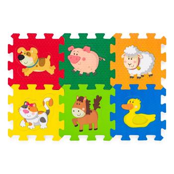 Puzzle Plastica din spumă, cu animale, 6 buc.