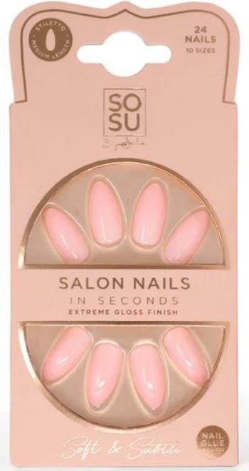 SOSU Cosmetics Unghii artificiale Soft & Subtle (Salon Nails) 24 buc