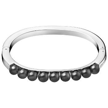 Calvin Klein Bratara din otel solid cu perle de circulatie negre KJAKMD04010 5,8 x 4,6 cm - S