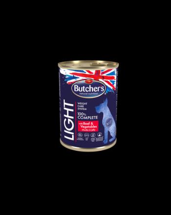 BUTCHER'S Blue+ Light hrana umeda pentru caini, cu vita si legume in sos 400 g (5 + 1 GRATIS)