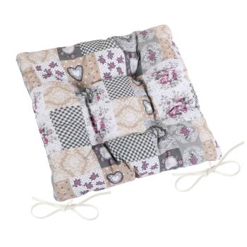 Pernă de scaun Bellatex DITA matlasată Patchwork love , 40 x 40 cm