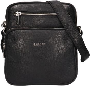 Lagen Geantă crossbody din piele pentru bărbați 6048 BLK