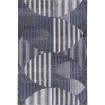 Covor albastru închis din lână 133x180 cm Shades – Agnella