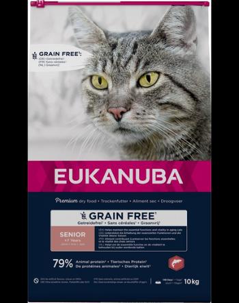 EUKANUBA Grain Free Senior 10 kg Hrana pisici senioare, cu somon