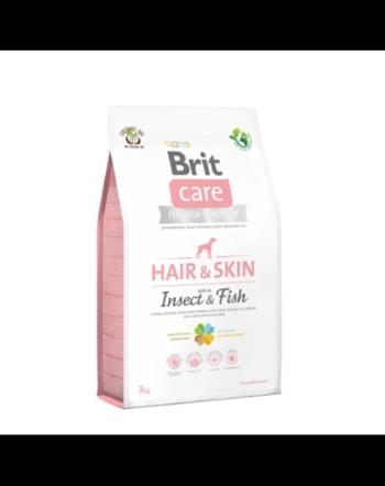 BRIT Care Dog Adult Hair&amp;Skin Hrana uscata hipoalergenica cu peste si insecte pentru cainii adulti 3 kg