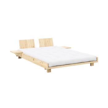 Pat matrimonial în culoare naturală din lemn de pin cu somieră 180x200 cm Social Bed – Karup Design