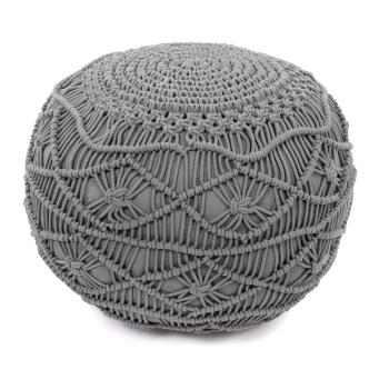 Puf Tiseco Home Studio Macramé, înălțime 35 cm, gri