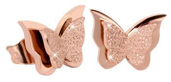 Troli Cercei fluturi mici Metal Butterfly KES-048-ROSEGOLD