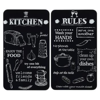 Protecții de aragaz 2 buc. din sticlă temperată 52x30 cm Kitchen Rules – Maximex