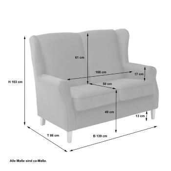 Canapea din catifea Max Winzer Lorris, 139 cm, maro