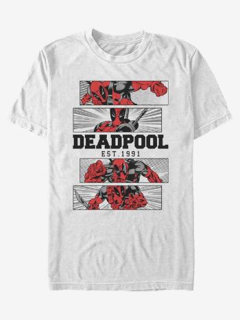 ZOOT.Fan Marvel Deadpool 4 Panel 2 Tone Tricou Alb