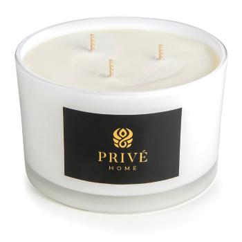 Lumânare albă parfumată Privé Home Lemon Verbena, timp de ardere 45 h