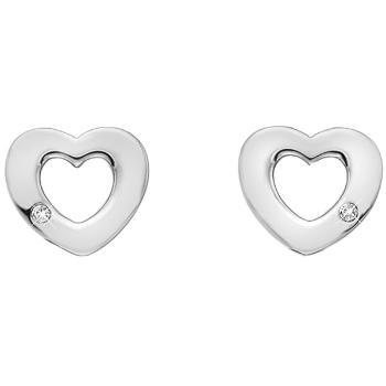 Hot Diamonds Cercei de inimă din argint cu diamante autentice Amulete DE616