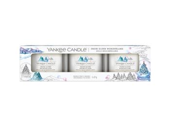 Yankee Candle Set de lumânări votive în sticlă Snow Globe Wonderland 3 x 37 g