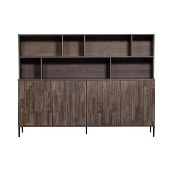 Bibliotecă maro cu aspect de lemn de frasin 200x150 cm Gravure – WOOOD