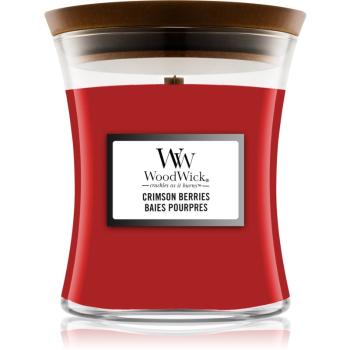 Woodwick Crimson Berries lumânare parfumată cu fitil din lemn 85 g