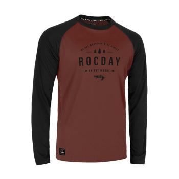 
                 ROCDAY Tricou de ciclism cu mânecă lungă de vară - PATROL - negru/roșu 
            