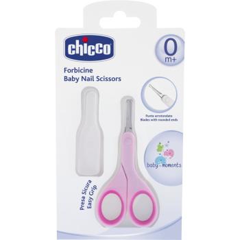 Chicco Baby Moments foarfece cu vârf rotunjit pentru copii 0m+ Pink 1 buc
