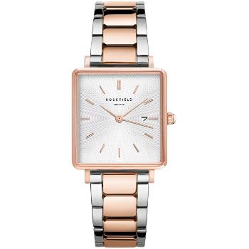 Rosefield The Boxy White Sunray Steel Silver Rose gold Duo QWSSRG-Q044